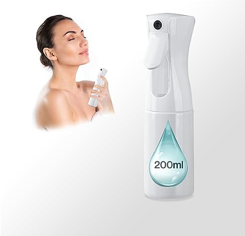 Zerstäuber klein [200ml schwarz - hohe Qualität] Leere Sprühflasche für Wasser - Sprühflasche Verschiedene Verwendung: Gesicht erfrischen, stylen, Pflanzen gießen … (200 Weiß)