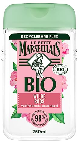 Le Petit Marseillais erfrischendes Bio-Duschgel mit Bio Wildrose, Bio-zertifizierte Formel und dermatologisch getestet, 12x250 ml