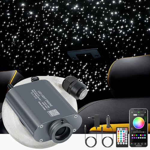 SUNKENET 16W Sternenhimmel Auto, 150pcs*0.75mm*2m Sternenhimmel Glasfaser RGBW Bluetooth-APP/Fernbedienung Led Glasfaser Licht für Auto/Decke/Theater