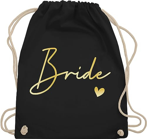 Shirtracer Turnbeutel Rucksack - JGA Junggesellenabschied Frauen - Bride Braut - Unisize - Schwarz - brauttaschen bachelorette party beutel junggesellinnenabschied outfit jungesselnabschied tasche