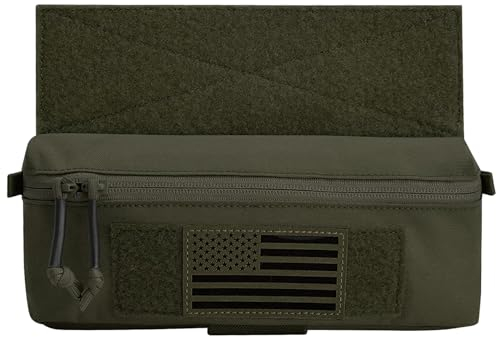 Tactical Admin Pouch Mini Dump Drop Pouch Utility Bag with Hook and Loop for JPC CPC LBT Tactical Vest (Ranger Green)