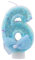 ALLAVA Kerzen Geburtstag 6, Geburtstagskerzen Zahlen Mädchen, Glitzernde Kerze 6, Geburtstagskerzen für Kinder, Erwachsene,Geburtstagsfeier, Jubiläum, Meilenstein (7,5cm, Blau)