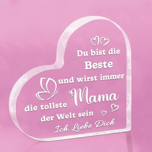 Muttertagsgeschenke für Mama, Liebe Acryl Dekoschild mit Schönen Sprüchen Mothers Day, Mutter Tag Personalisierte Coole Muttertagsgeschenke & Beste Mama Geschenk & Mama Geschenk Geburtstag