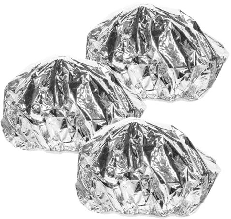 Didiseaon Conditioning Cap 3 Pcs Tin Foil Hair Mask Cap for Bathroom Sauna Room Deep Conditioning Elastic Tin Foil Hat