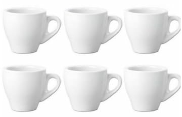 Anna Flowers Lot de 6 tasses à café en céramique à café blanc Espresso Colazzione Bar