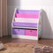 [en.casa] Kinderregal Neda Bücherregal für Kinder mit 3 Ablagefächern Ozean-Motiv Spielzeug Aufbewahrungsregal mit 2 Faltboxen Kinderzimmerregal stehend 74 x 71 x 23 cm Weiß/Rosa/Lila