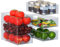 changshengda Fridge Storage Organisers - 6 Pack (3 Sizes) Fridge Organisers Stackable, Fridge Organisers for Pantry, Freezer, Cabinet, Drawer - Blue Gray