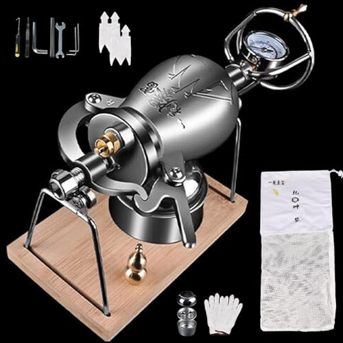 1000 ml Popcornmaschine aus Edelstahl 304, Hand Mini, Chinesische Vintage-Popcornmaschine, Manuelles Kurbel-Popcorn, Geschenke für die Party Zu Hause