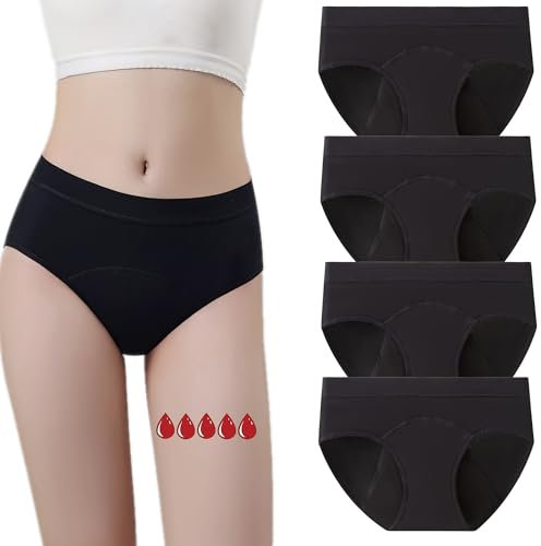 ZVZK Period Pants Heavy Flow Girls 30ML Absorb Cotton Knickers Briefs Underwear Mid Waist Hipster Menstrual Panties for teenage 8-16 Years(S)