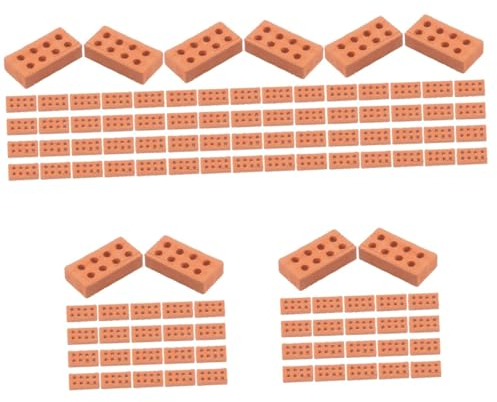 STOBOK 250 Stück Mini Steine Spielzeugsteine Miniatur Ziegel Dekorsteine Zum Basteln Simulations Ziegel Miniaturen Zum Basteln Spielhaus Ziegel Requisiten Kinder DIY Steine