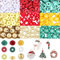 SUNNYCLUE 1 Box 841Pcs Christmas Beads Christmas Bead Charms Christmas Tree Charm Reindeer Santa Claus Charm Red Green Polymer Clay Beads for jewellery Making Kit Necklace Earrings Bracelets DIY Gift