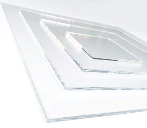 Plaque de Plastique Transparent 80 x 80 cm. Epaisseur 8mm. Plaque Verre Acrylique Transparent. Feuille Plastique Rigide.