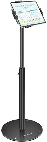 AboveTEK Supporto Tablet da Terra - Supporto POS iPad Regolabile Altezza, Supporto Girevole 360° Bloccabile per iPad 7,9-11 - Supporto Antifurto Negozi