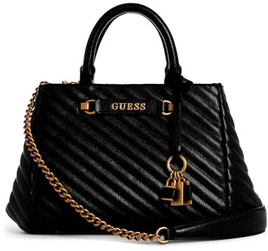 GUESS Damen Sela Small Girlfriend Satchel Ranzen, Schwarz