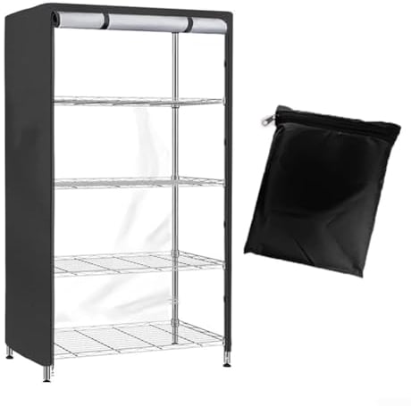 YUANGANG Copertura Scaffale Impermeabile, Lagerregalabdeckung wasserdichte Regalschutzabdeckung PVC Antipolvere per Estern Interno Per Garage Giardino, 36 * 18 * 76in