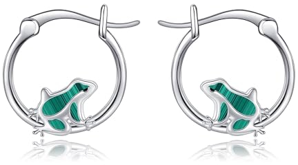 Frosch Ohrringe Silber Frosch Creolen Klein Frosch Schmuck Damen Frosch Deko