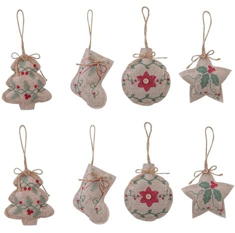 8 decorazioni per albero di Natale, in feltro, per albero di Natale, festività, feste