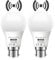 Vanpus Motion Sensor Light Bulb, B22 LED Light Bulb, Auto On/Off Radar Sensing Bulb, 9W Warm White (2700k),Dusk to Dawn Light Bulbs, Garages, Corridors, Courtyards, etc (2 Pack)