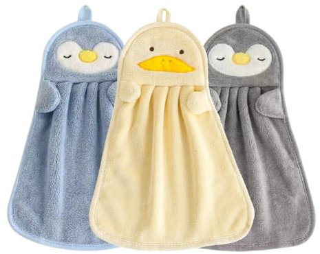 AEIOPRS 3 Pièces Ensemble de Serviettes Essuie Main Drap de Bain Petite Serviette Gant de Toilette Enfant Serviette de Toilette Idéal pour Cuisine Salle de Bain Bébé Lingettes Lavables