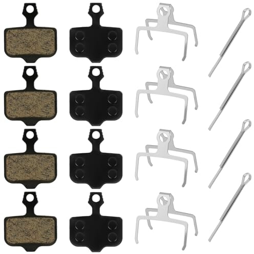 Lunpoem 4 Paar Fahrradscheiben Bremsbeläge, Organische Harzbeläge Kompatibel mit DB1 DB3 DB5 Bremsbeläge, Geräuscharm und Hitzebeständig, Passend für viele Fahrräder mit hydraulischer Scheibenbremse