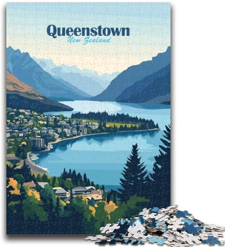 Queenstown, New Zealand Landscape Jigsaw Puzzles for Adults 1000 Piece Puzzle, Educational Toy Funny Family Games Unique Home Decor 1000pcs (26x38cm)