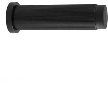 Alexander & Wilks Brunel REEDED Door Stop, Skirting Wall Mounted, Solid Brass, 75mm Projection (Black)