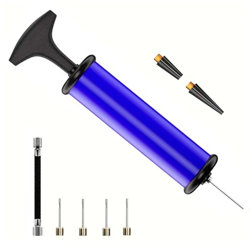CABLEPELADO - Bomba de Aire Portátil para Balones | Kit Hinchador con 4 Agujas, 2 Boquillas y Manguera | Fútbol, Baloncesto y Voleibol