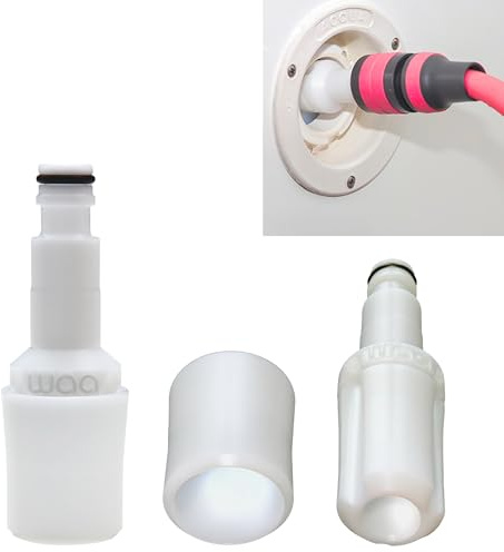 WAA Wassertank Einfüllstutzen Wohnmobil, Wasseranschluss Wohnmobil & Wohnwagen mit automatischem Befüllsystem, Wassereinfüllstutzen für Frischwassertank Ø28–37 mm, kompatibel Gardena Schnellkupplungen