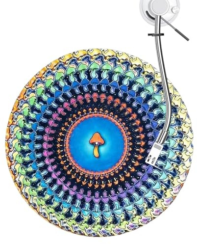Slipmat Für Plattenspieler, Plattenteller Auflage Für Plattenspieler, Antistatischer Filz, Optische Täuschung Plattentellerauflage, Antistatische Vinyl Matte, Dynamisch Rotierende Visuelle Effekte