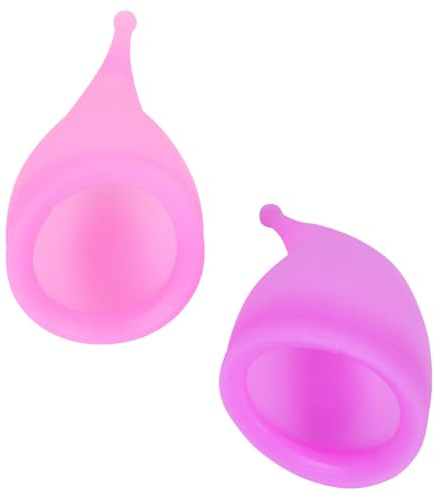 SOIMISS Silikon Menstruationsbecher 30ml für Frauen Zufällige Farbe 2 Stück Tropfsicher Wiederverwendbar Weich und Langlebig für Schwimmen und Wandern