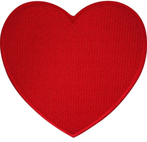 Embroidered Iron On Red Love Heart Patch Sew On Badge Romantic Gift Card Present