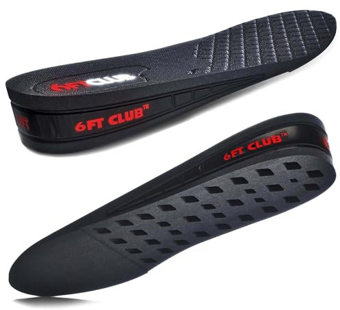6ft Club Original Height Increase Insoles Elevation Men's Shoe Lifts Heel Inserts Insoles That Make You Taller (Hi-Tops 3cm)