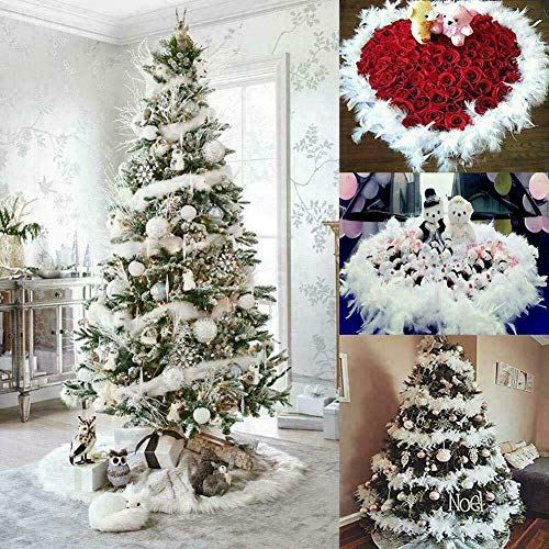 ruixin 6. 6Ft Weihnachten Weiße Feder Girlande Dekoration High-End Weichen Klassischen Flauschigen Weihnachtsband für Weihnachtsbaum Party Hängen Dekorationen