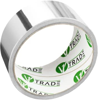 V1 Trade Nastro Alluminio Adesivo Alte Temperature 48 mm x 10 m - Nastro Adesivo Alluminio per Riparazioni - Resistente ad Acqua