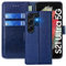 FMPCUON Cover per Samsung S21 Ultra,Cover in Pelle Galaxy S21 Ultra,Flip Wallet Case Custodia in Pelle PU Premium,Slot per Schede,con Magnetica a Scatto per Samsung Galaxy S21 Ultra,Blu