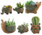 Okllen - Lot de 6 Mini Pots de Fleurs en céramique avec Trou de Drainage, Forme éléphant, Tortue, Hibou, Escargot, idéal pour Plantes Grasses, bonsaï, intérieur et extérieur