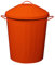 40 Litre Vintage Style Metal Tapered Dustbin & Lid - Orange - 46cm (H) x 40cm (Dia)