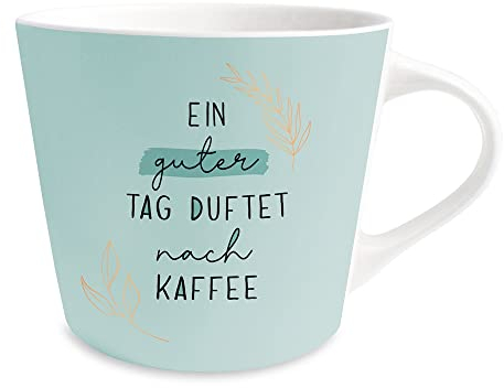 Grafik-Werkstatt Kaffee-Tasse mit 100% Echtgold | Porzellan Tasse | 420 ml | Ein guter Tag