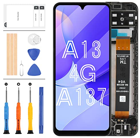 Écran LCD pour Samsung Galaxy A13 SM-A137 SM-A137 SM-A137F SM-A137F/DSN Écran tactile numériseur Montage Noir avec cadre (ne convient pas pour A13 5G)