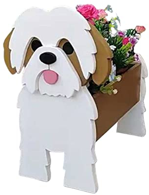 LINGJIONG Blumentopf Hund Pflanztopf, Blumentopf Dekorationen Niedlicher Garten Blumentopf Mit Drainagelöchern, PVC Blumentopf Für Sukkulenten, Kakteen Und Blumen