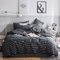 GETIYA Luxus Geometrische Bettwäsche 220x240 3Teilig Dunkelgrau Streifen Bettwäsche Baumwolle Modern Gestreift Bettbezug Paar Bett Damen Herren Bettwäsche mit 2 Reißverschluss Kissenbezug 80x80