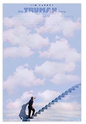 ZAPORA Filmposter The Truman Show, Poster, Kunst, Leinwand, Poster, Wandkunst, Dekor, Bild, Gemälde für Wohnzimmer, Schlafzimmer, Dekoration, ungerahmt, 20 x 30 cm