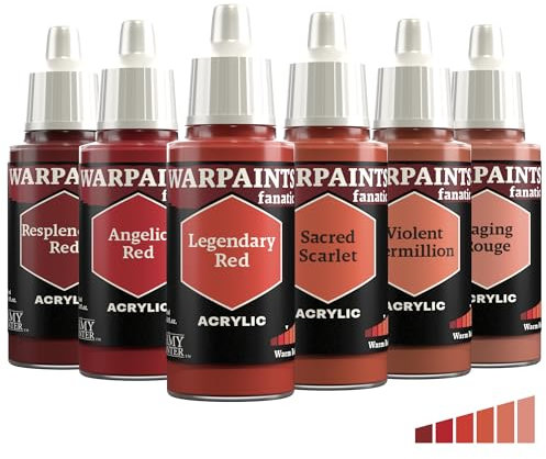 The Army Painter, Warpaints Fanatic Flexible Triad: Warm Reds, 6 x 18 ml acrylic paints - Miniature quality hobby paint for Dungeons and Dragons (DnD) & Warhammer Miniatures