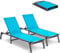 VEVOR Sonnenliege klappbar, 182x60x88cm Alu-Liegestühle mit 5 verstellbaren Positionen, Strandliege, Liegestühle, Gartenliege, Relaxliege, Liege für Terrasse, Strand, Pool, Braun, 2 Stück, Blau