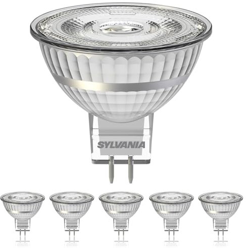 SYLVANIA GU5.3 LED Warmweiß M16 | Dimmbar | 12V Spot | 7.5W Ersetzt 50W | 621 Lumen | Leuchtmittel 6er Pack