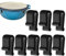 Auiremrti 8 Stück Schwarz Silikon Schutzklammern für Dutch Oven-Deckel,Silikon Topflappen,Schutzklammern für Kochgeschirr,Rutschfeste Pfannenschutzklammern