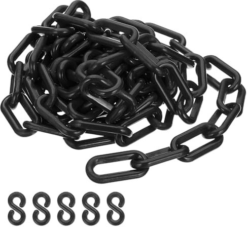 PATIKIL Schwarze Kunststoffkette, 10 ft 8mm Absperrkette Sicherheitsbarriere für Warnsicherheit Parkplatz, Personenkontrolle Zaun Tor Konzert Baustelle Absperrung Von Flächen