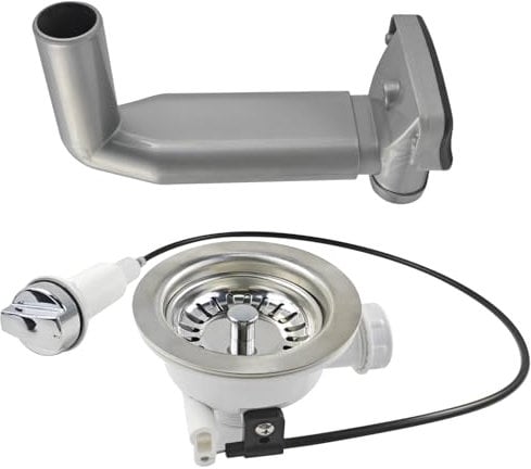 Scarico Lavandino Cucina 114 mm, PP + Acciaio Inox 304 Piletta Lavello Cucina, Twist Lock Scarico Lavello Cucina, Accessori Lavello Cucina, per Tutti i Tipi di Lavello (Argento)