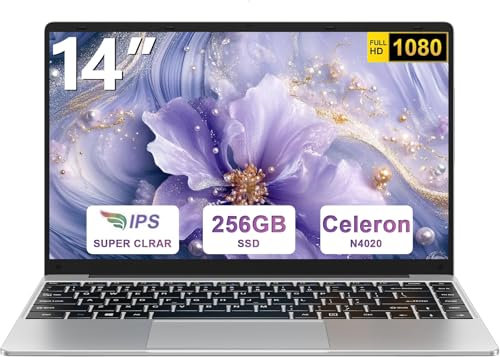 bvate PC Portatile 14 Pollici Laptop Win 11 256 GB ROM Celeron N4020 2.4G+5G WiFi upto 2.8 GHz Supporta l'espansione SSD 1TB 4.2 USB HDMI Tastiera Italiana Membrana Mouse Senza Fili-Sliver-C