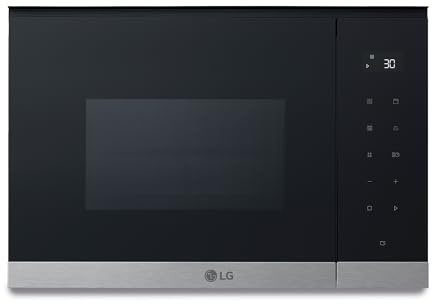 LG MG7Z2593D - Microonde integrabile, 900 W, 25 l, nero e acciaio, controllo tattile, sbrinamento automatico